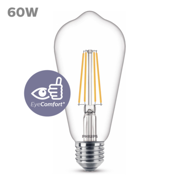 Philips LED edison E27 60W filament helder niet dimbaar