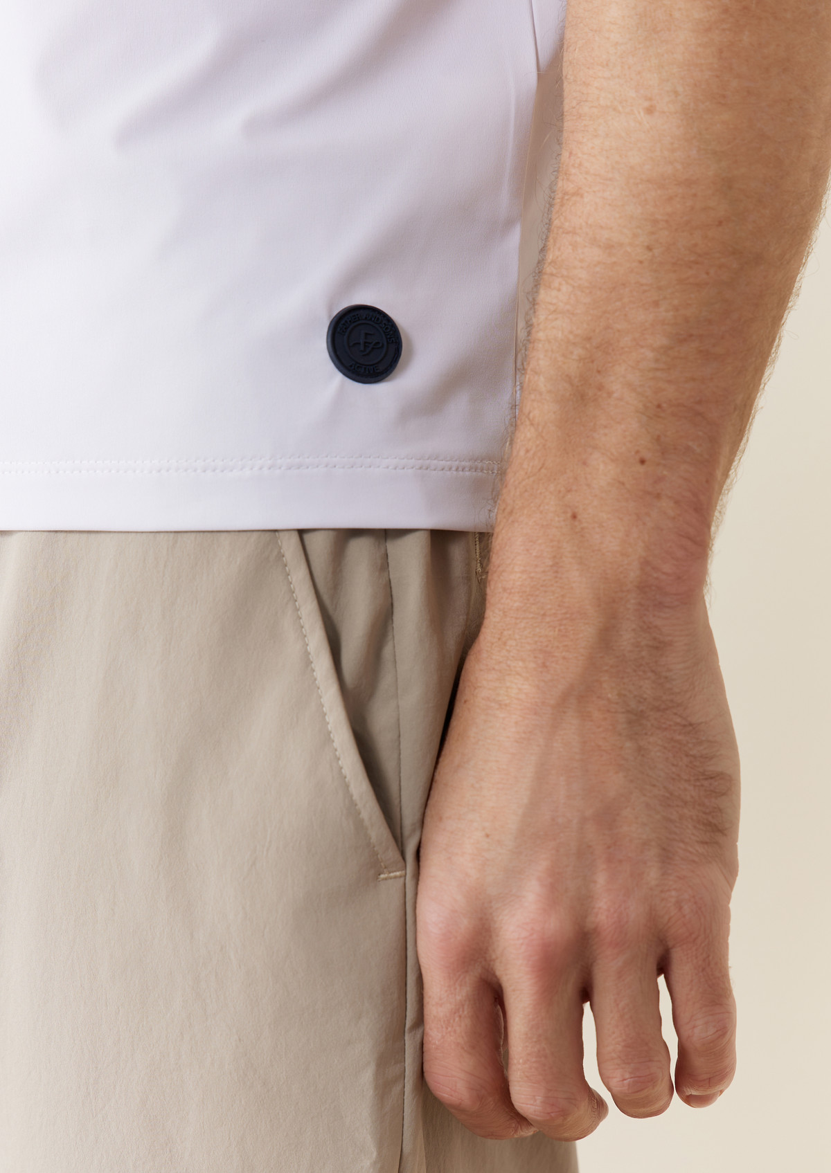 Tee-shirt Talentueux en polyester recyclé stretch col rond uni blanc