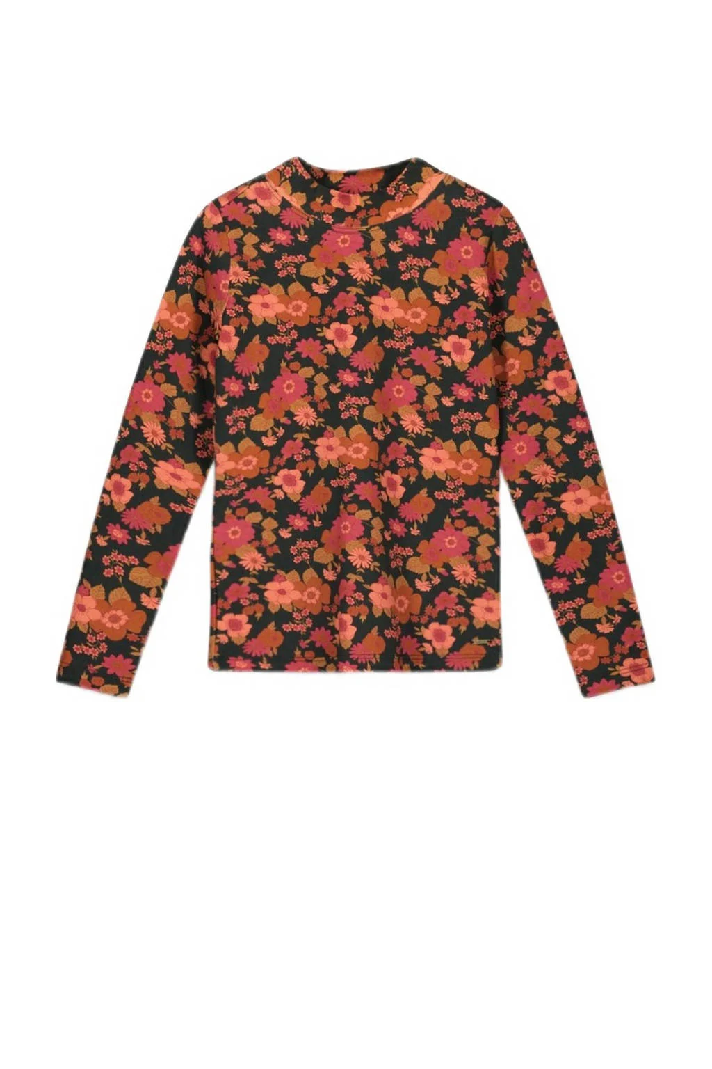 gebloemde longsleeve SAMMY rood/zwart