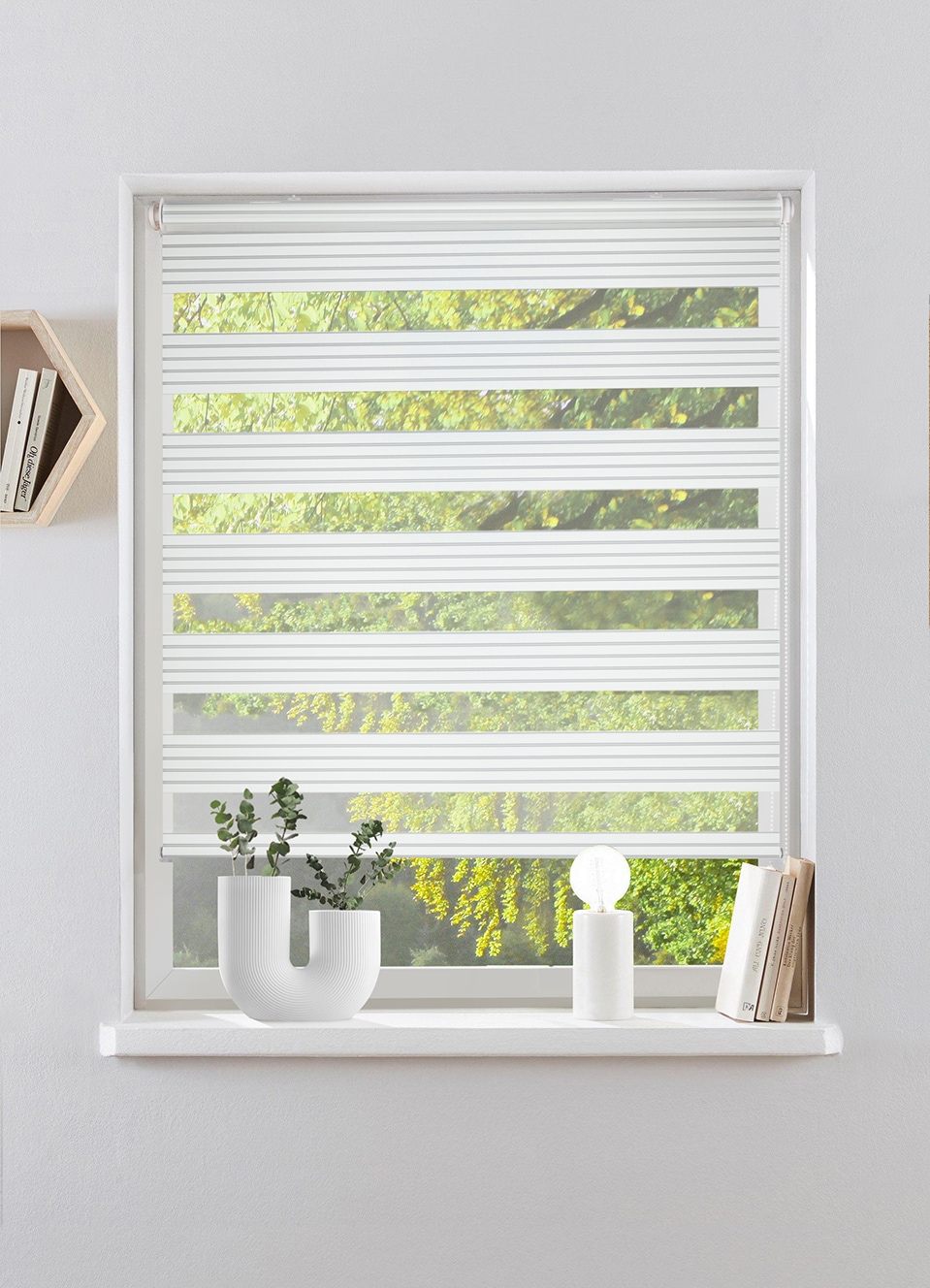 my home Doppelrollo »TIMELI« Lichtschutz Sichtschutz ohne Bohren freihängend Klemmfix-Doppelrollo, NEUHEIT!