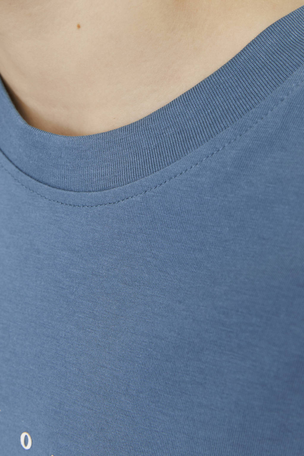 JACK & JONES T-shirt JJESTAR met tekst blauw