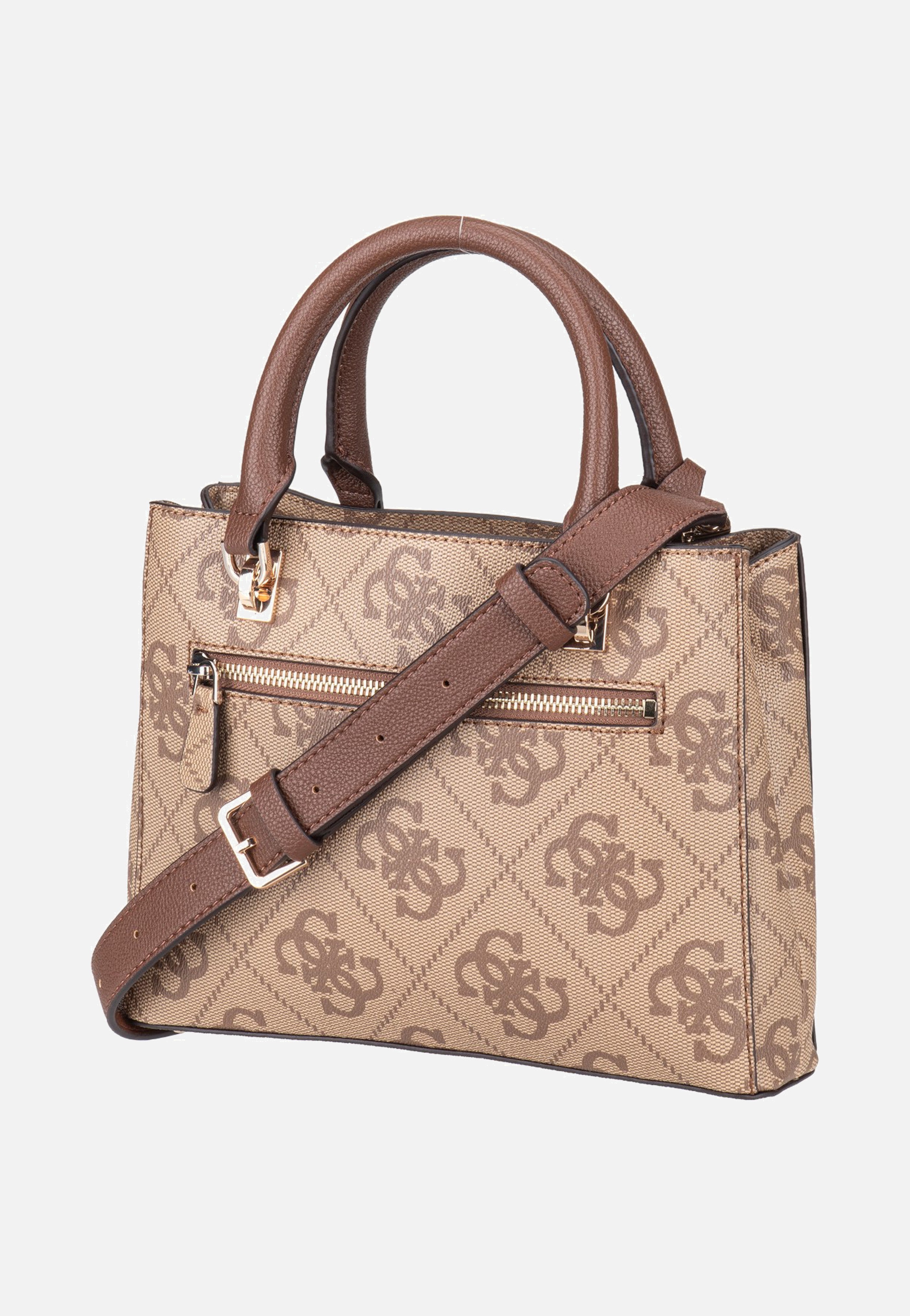 Noelle II Sml Multi Comp Latte Logo/Brown - Satchel