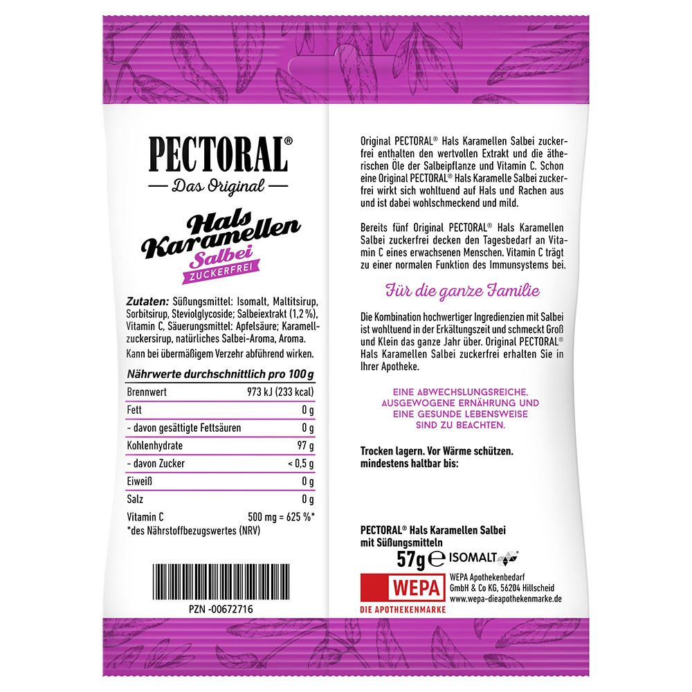 Original PECTORAL® Hals-Karamellen Salbei zuckerfrei