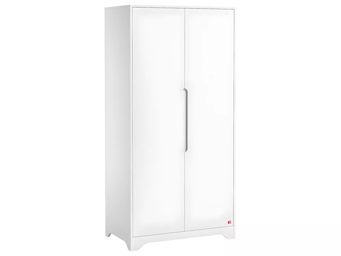 Lit bébé 60x120 et armoire 2 portes Ova Blanc