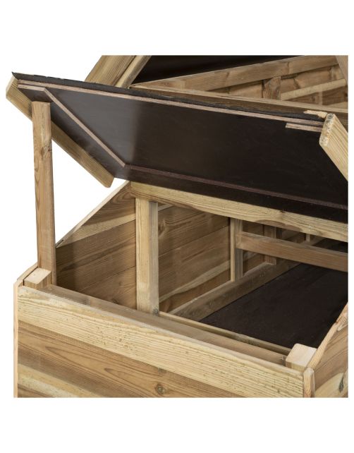 Voldux Kippenhok Finn - Dierenverblijf - 190x88x110 cm Bruin
