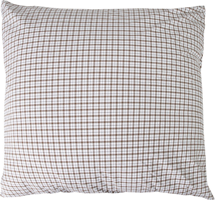 Magasin du Nord Collection Check washed percale 140x200cm brown/white Brown/white