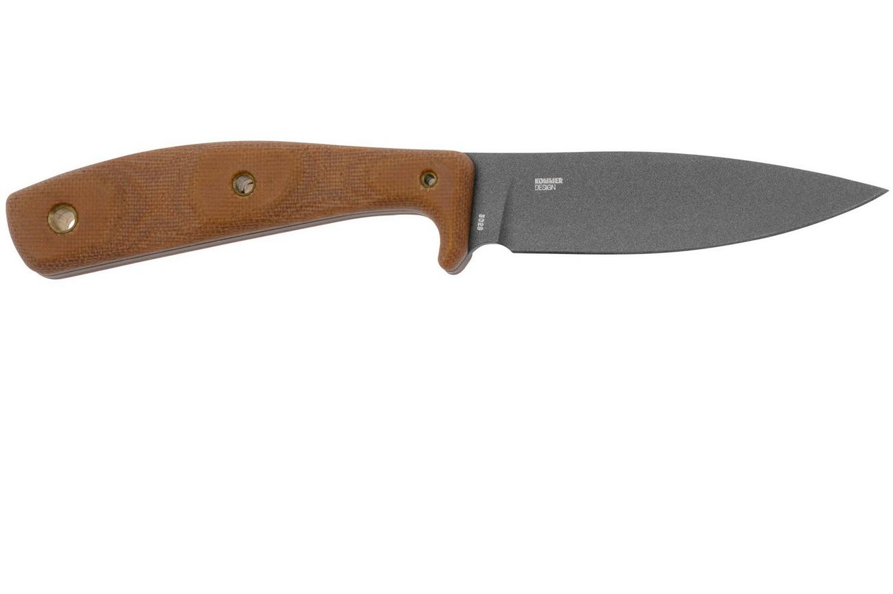 CRKT Soldotna 3029 Cerakote 1095, Brown Micarta, vaststaand mes, Russ Kommer design