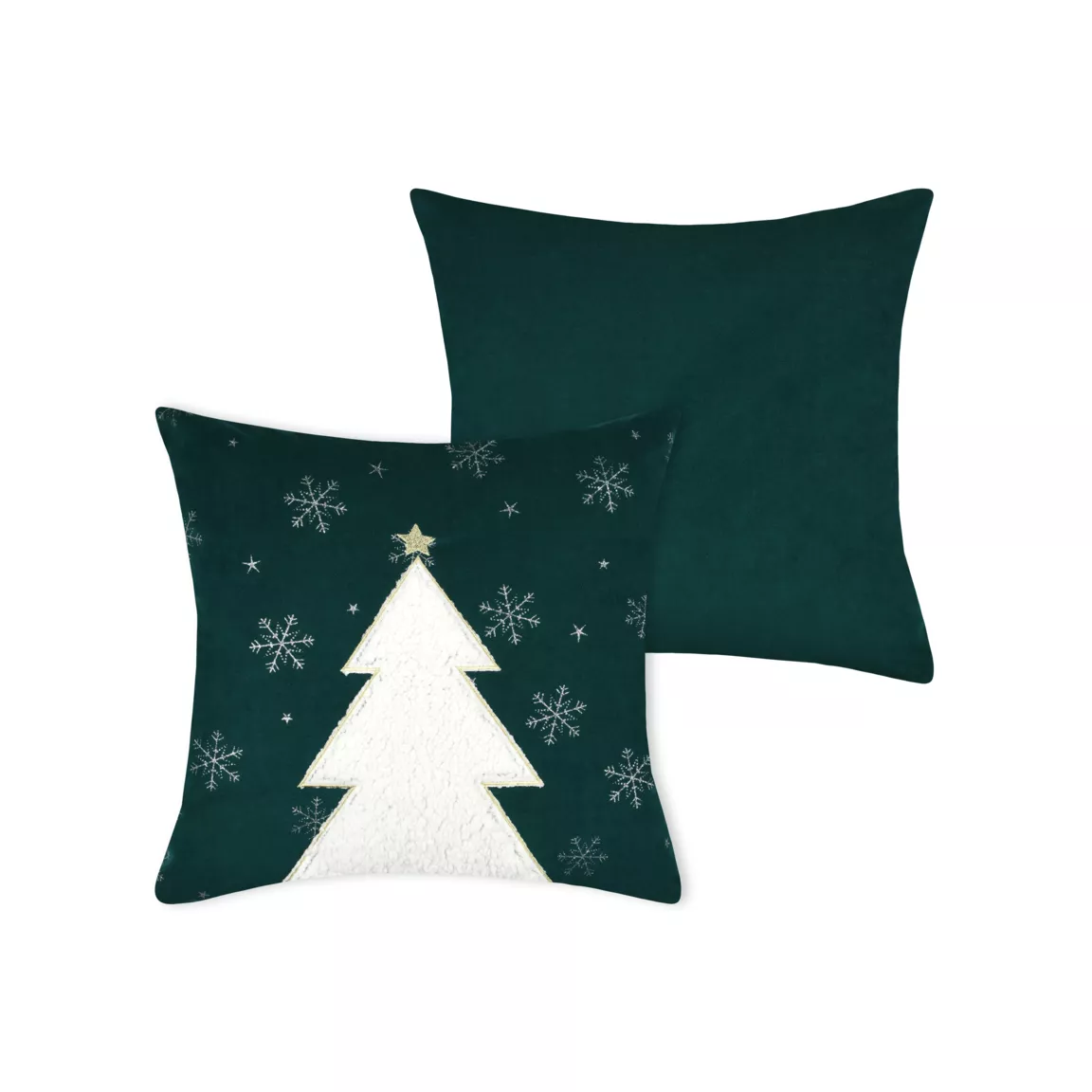 Coussin de Noël carré velours (45 x 45 cm) Harold Vert sapin