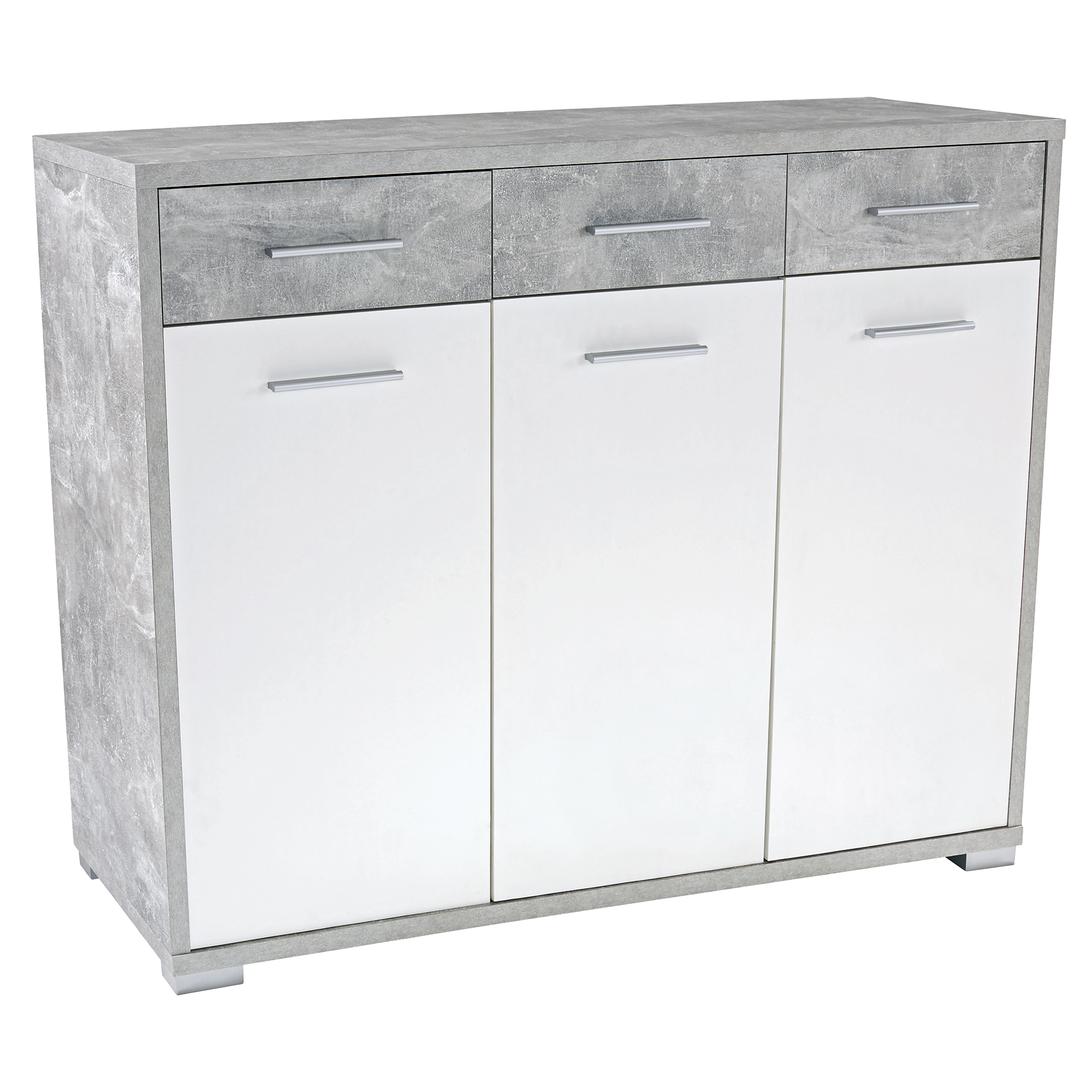Kommode - Betonoptik-perlweiß - 144 cm