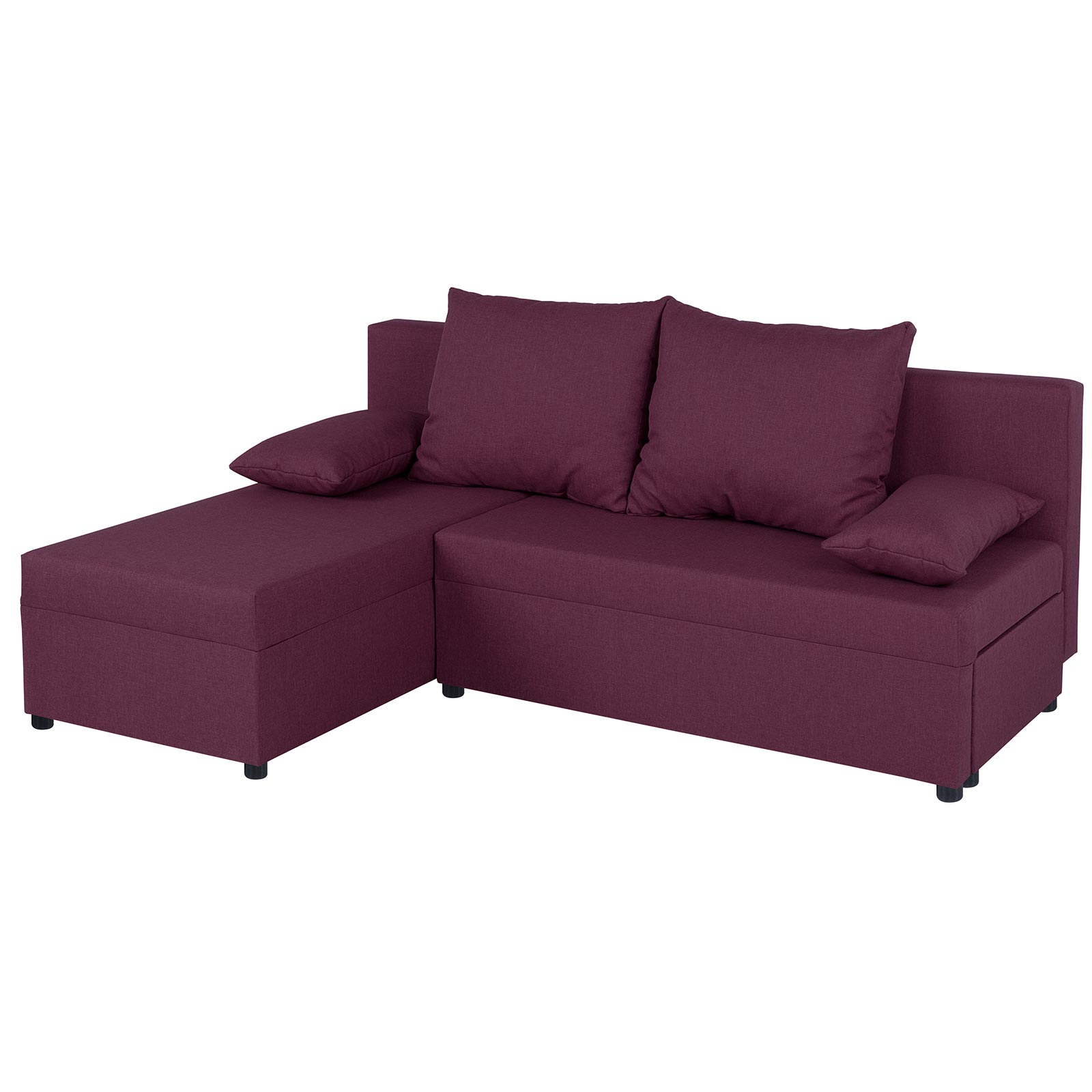 Ecksofa - violett - Webstoff - mit Liegefunktion