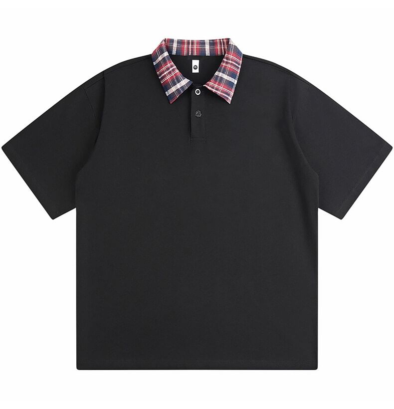 Derbundy - Poloshirt met korte mouwen en geruite kraag