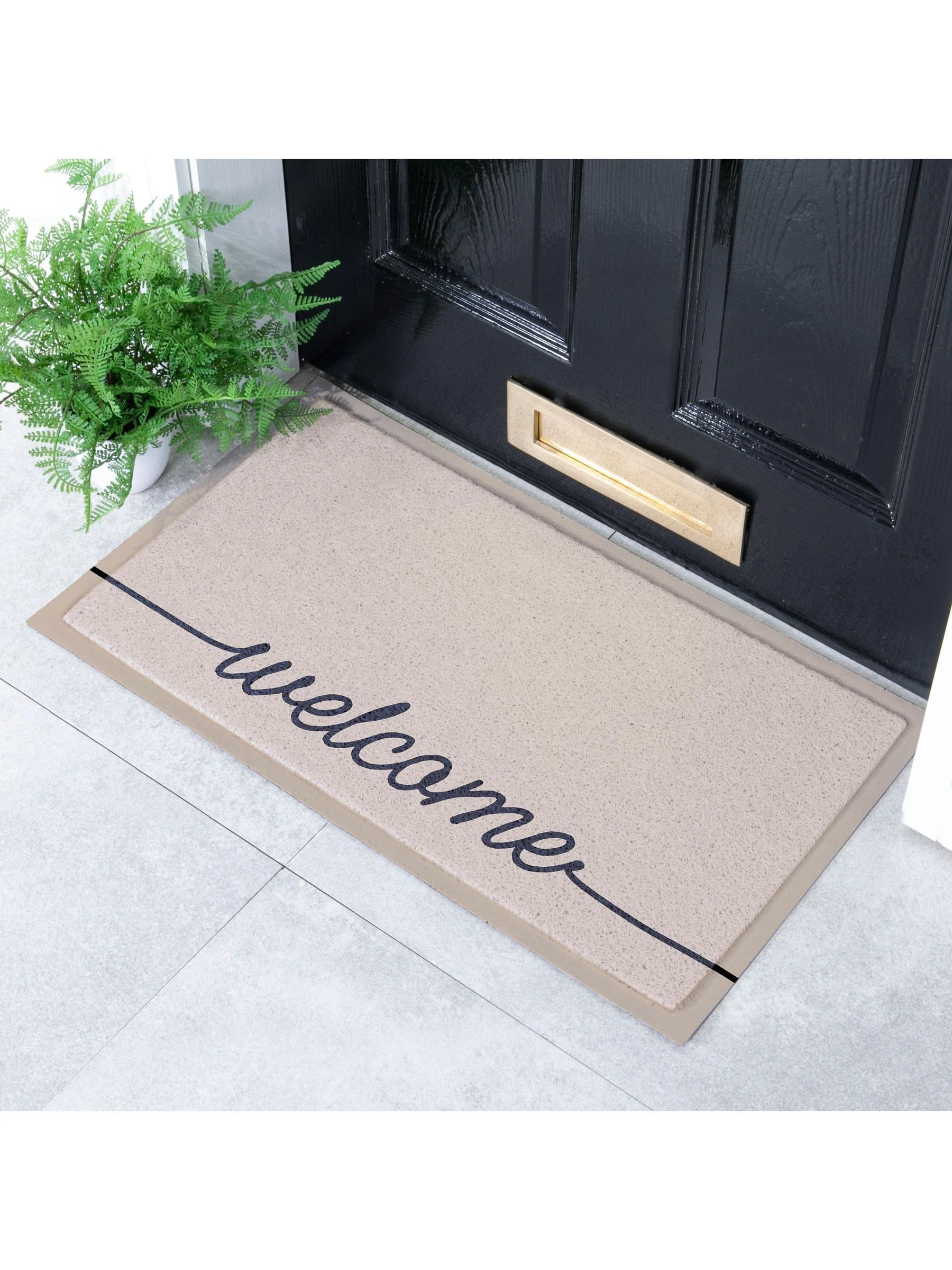 Artsy Mats Beige Welscribble Indoor Outdoor Doormat
