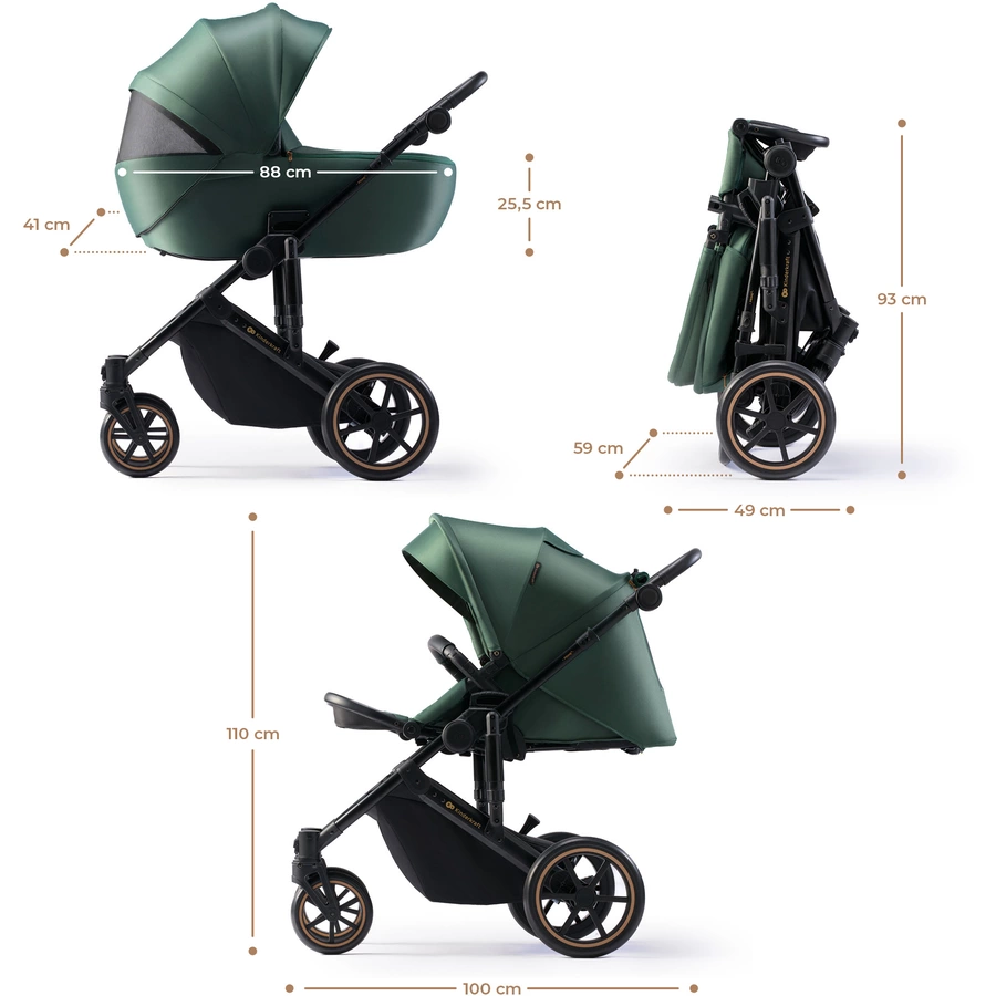 Kinderkraft Kombikinderwagen PRIME 2 2 in 1 Dark Green