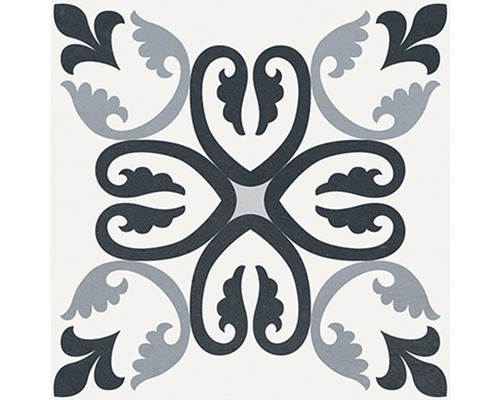 Porseleinen wand- en vloertegel Heritage taco zwart in 76 verschillende designs 16,5 x 16,5 cm
