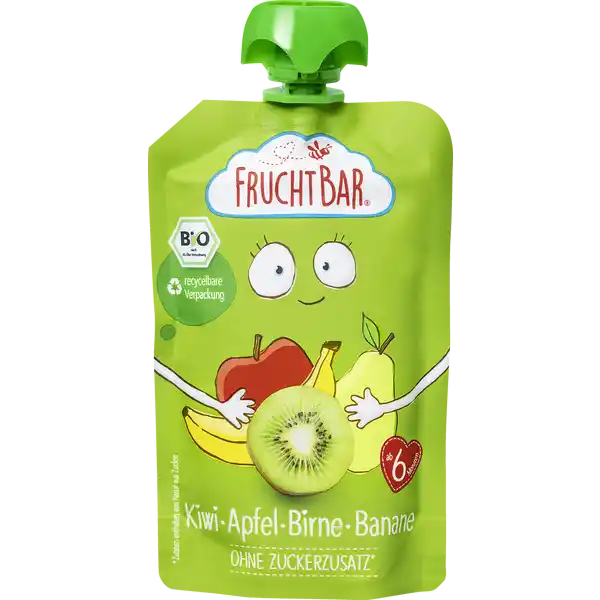 Bio Fruchtpüree Kiwi Apfel Birne Banane