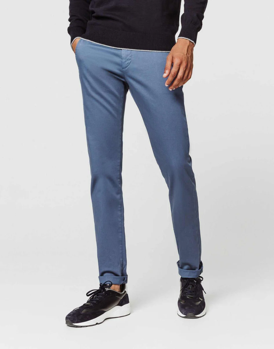 Chino satin bleu vintage