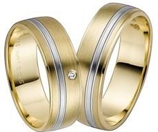 Trouwringen geel en witgoud 6mm