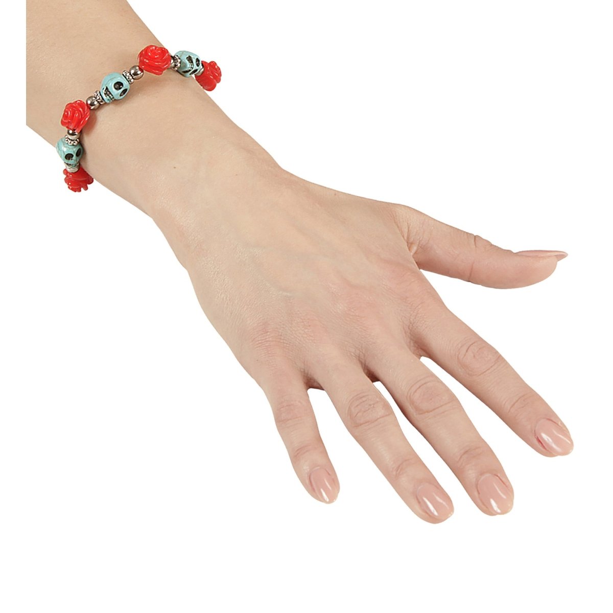 Halloween Armband Rood Blauw Schedel