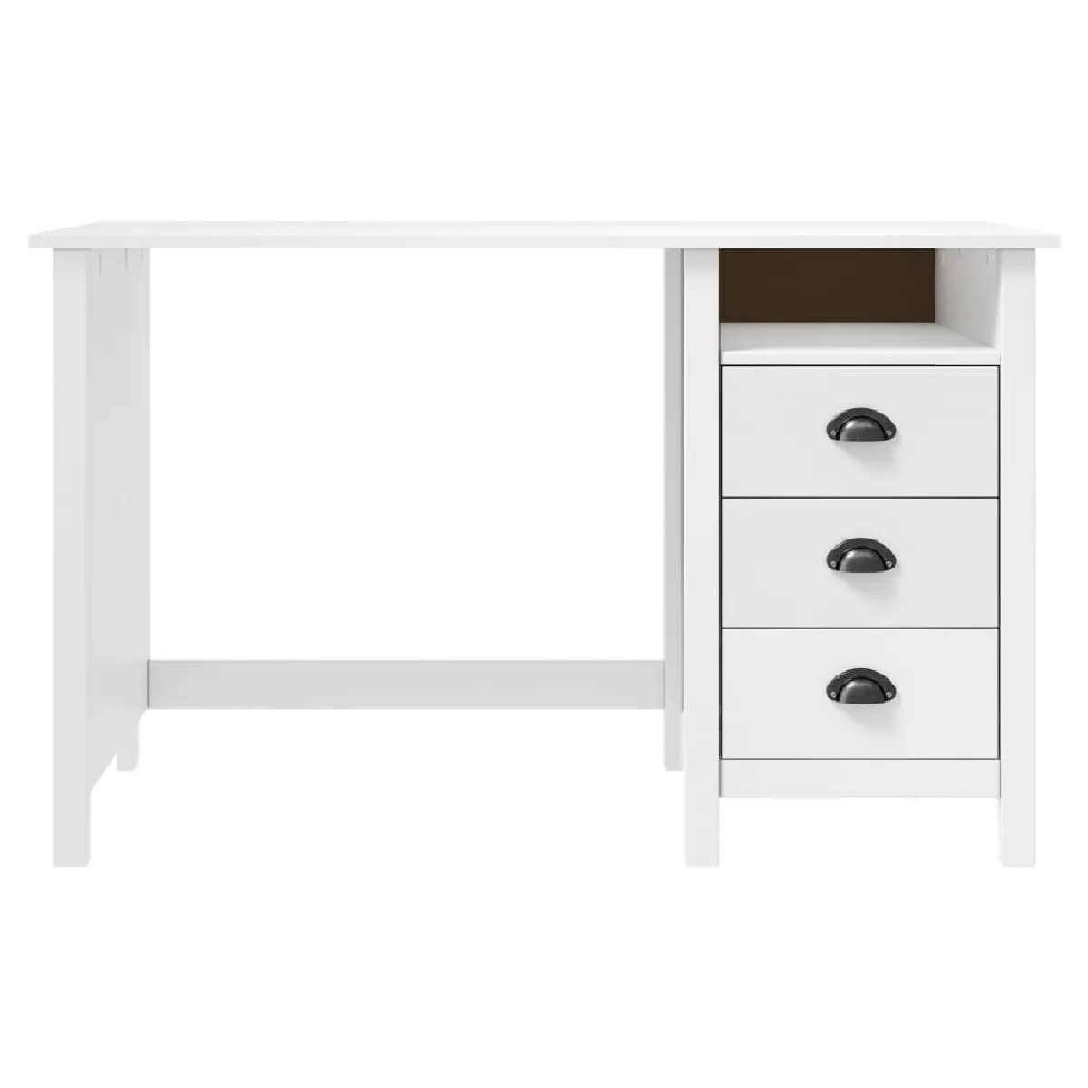 Helloshop26 Bureau pin massif blanc 120 cm