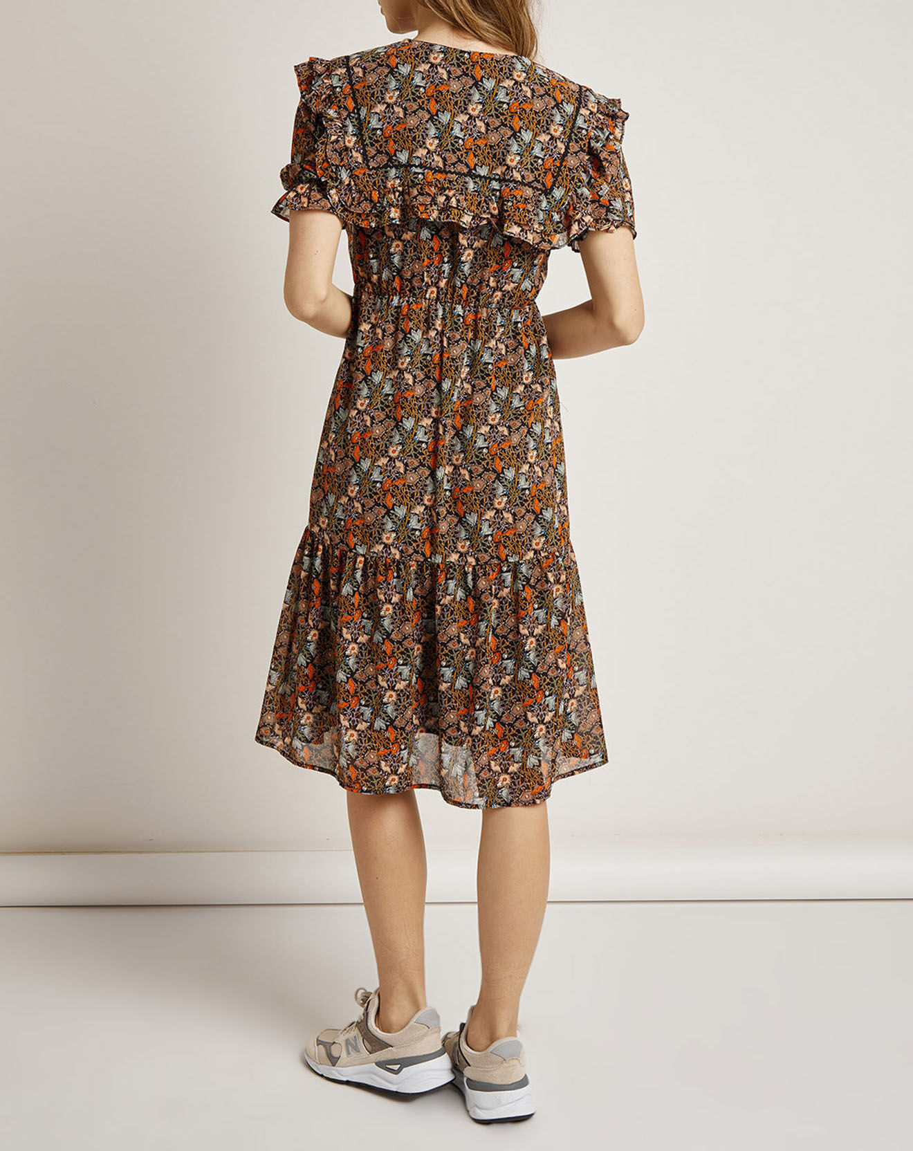 See u Soon Robe en voile Lana imprimée noir/multicolore