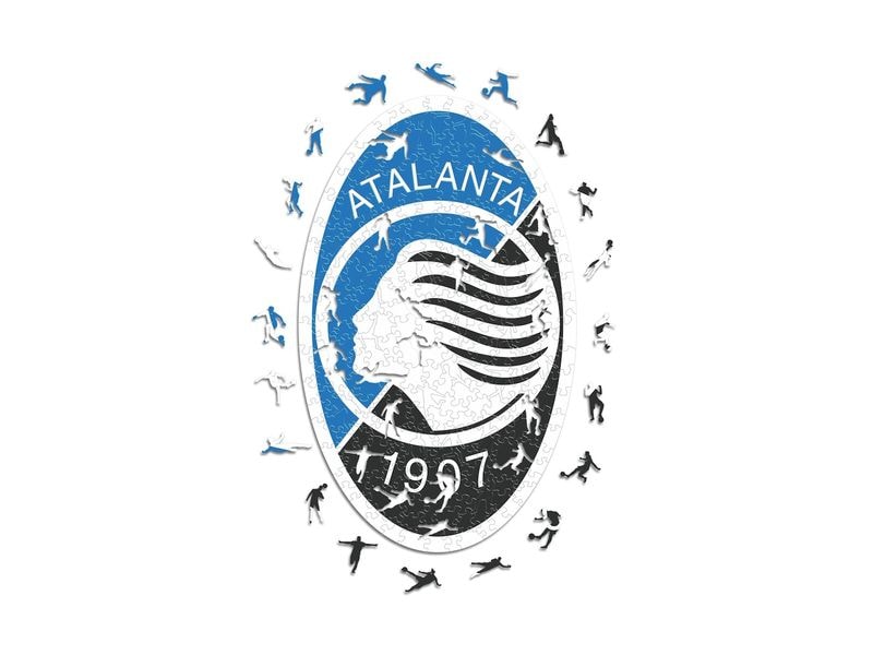 Iconic Puzzle Atalanta BC – Logo Offizielles Holzpuzzle, Grösse M