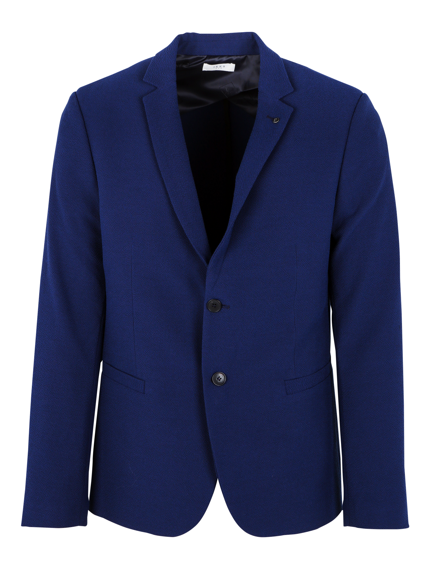 Veste de costume col tailleur texturée| Bleu