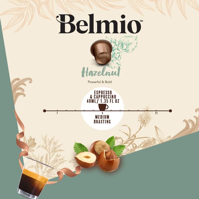 Belmio Driving you Hazelnuts kaffekapsler til Nespresso (10 pakker)