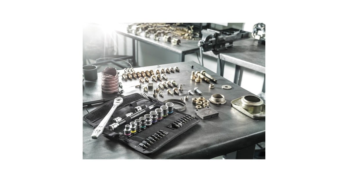 Wera8100 SC 7 Zyklop Metal-ratelset met doorsteekvierkant 1/2