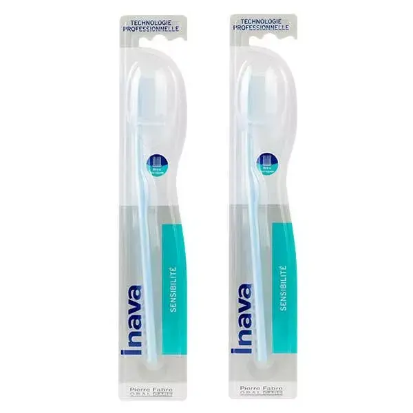 Escovas de dentes Inava Sensitive, pacote com 2 unidades