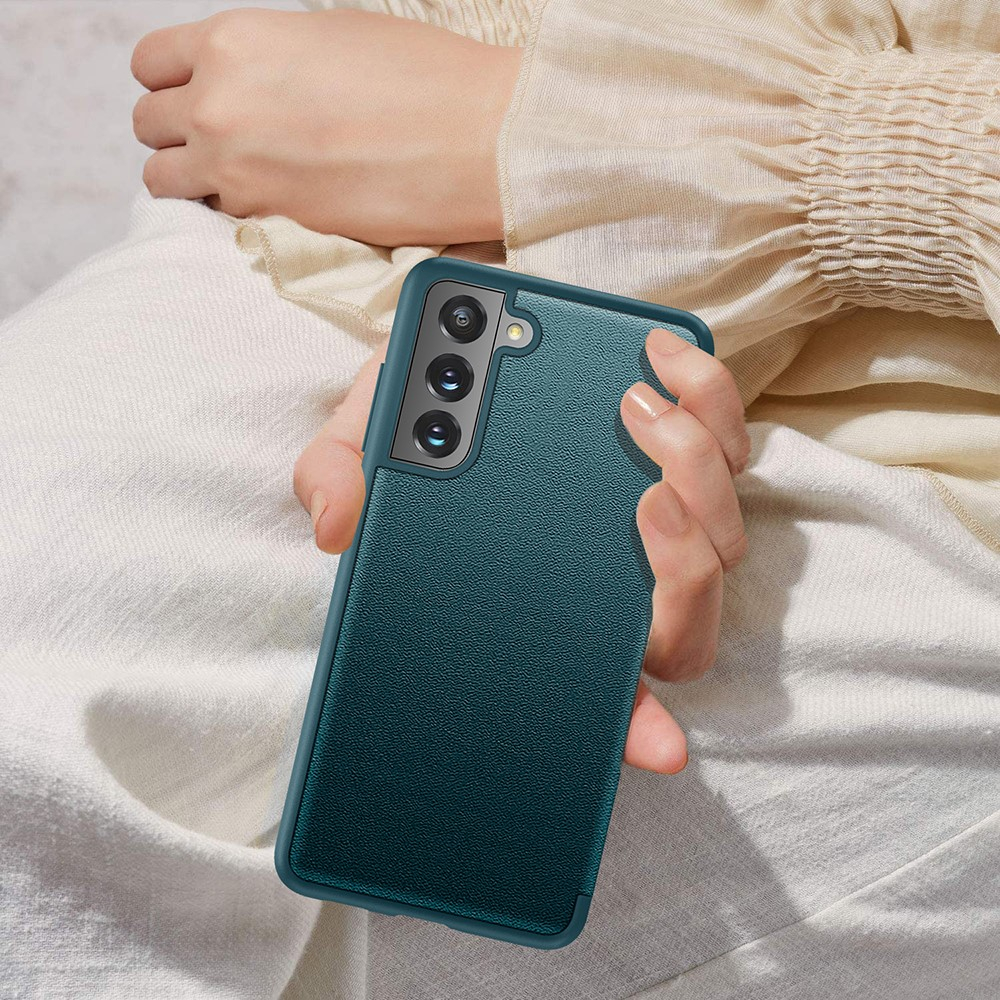 Samsung Galaxy S21 FE 5G Leder Hülle Slim Window View Flip Case - Violett