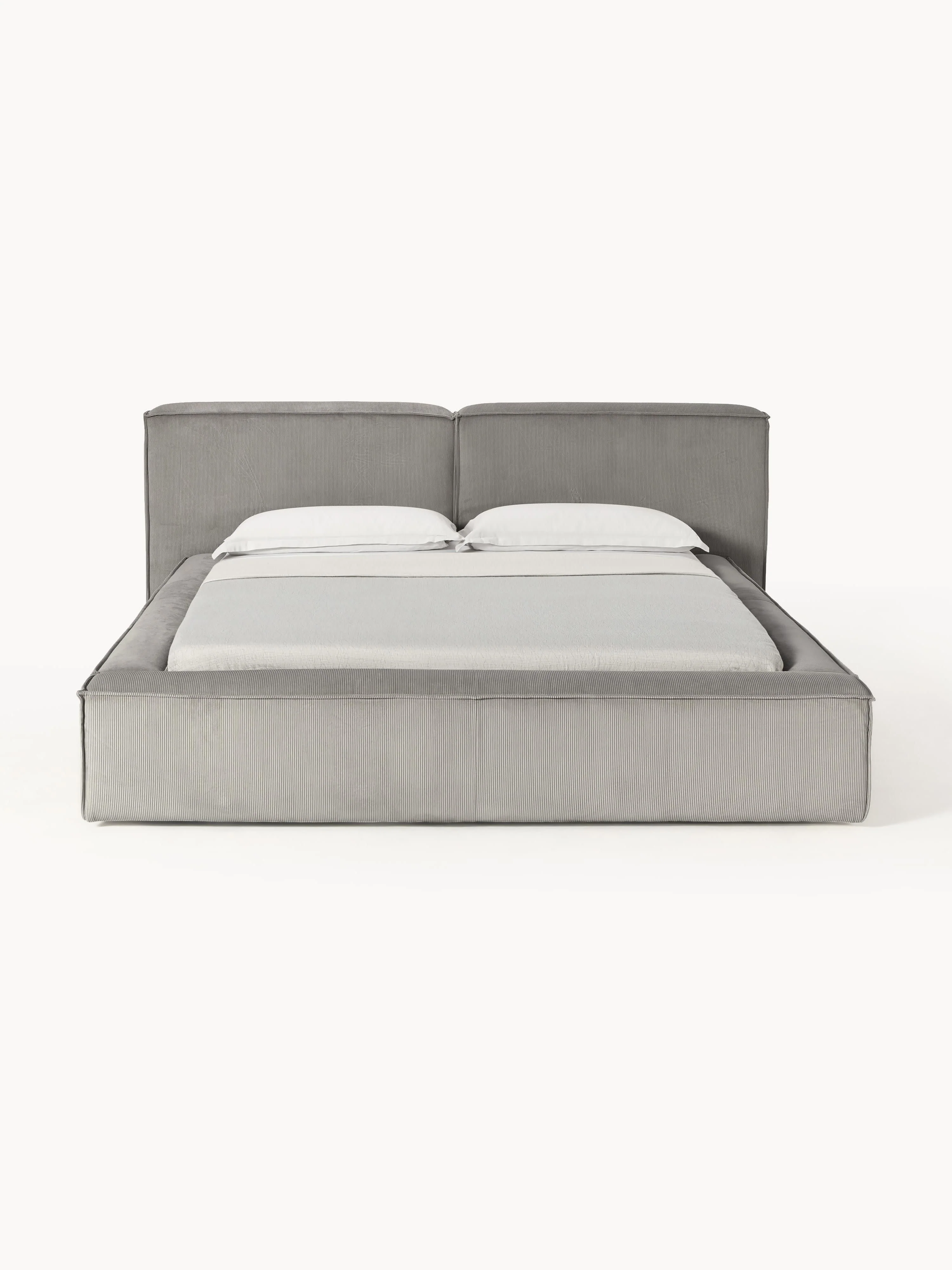 Gestoffeerd bed Lennon van corduroy met opbergruimte