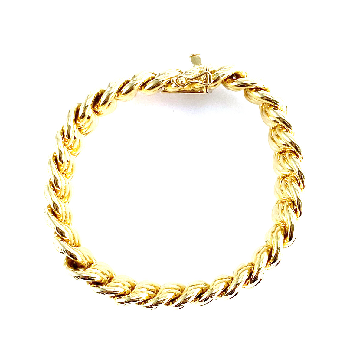 Bracelet d'occasion or 750 jaune maille américaine 19.5 cm