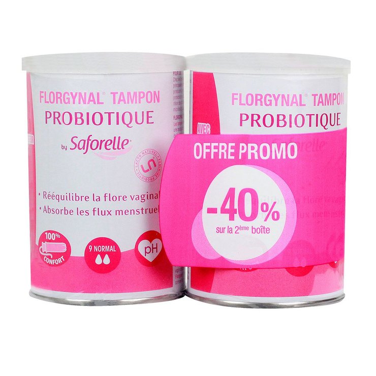 Florgynal 2x9 tampons avec probiotiques normal avec applicateur