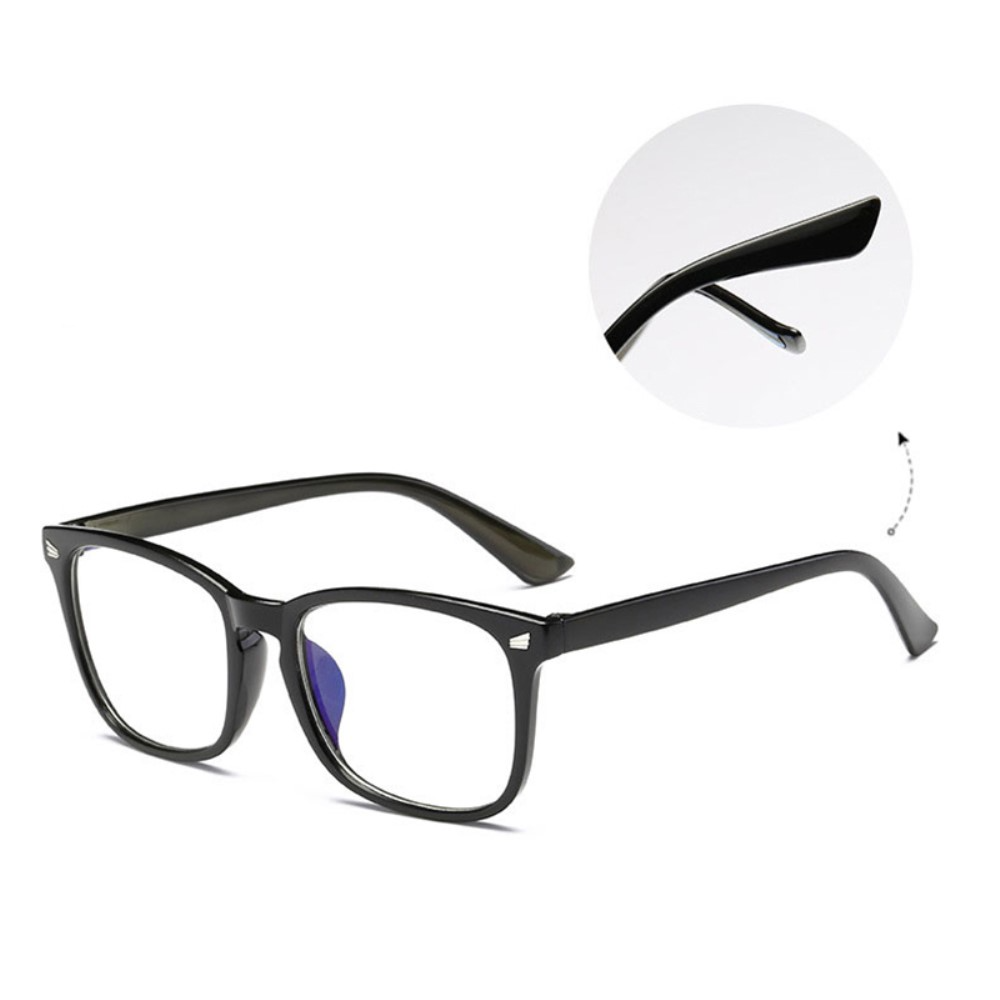 Anti Blue Light Blaulichtfilter Brille Computerbrille (Rechteckig) - Schwarz