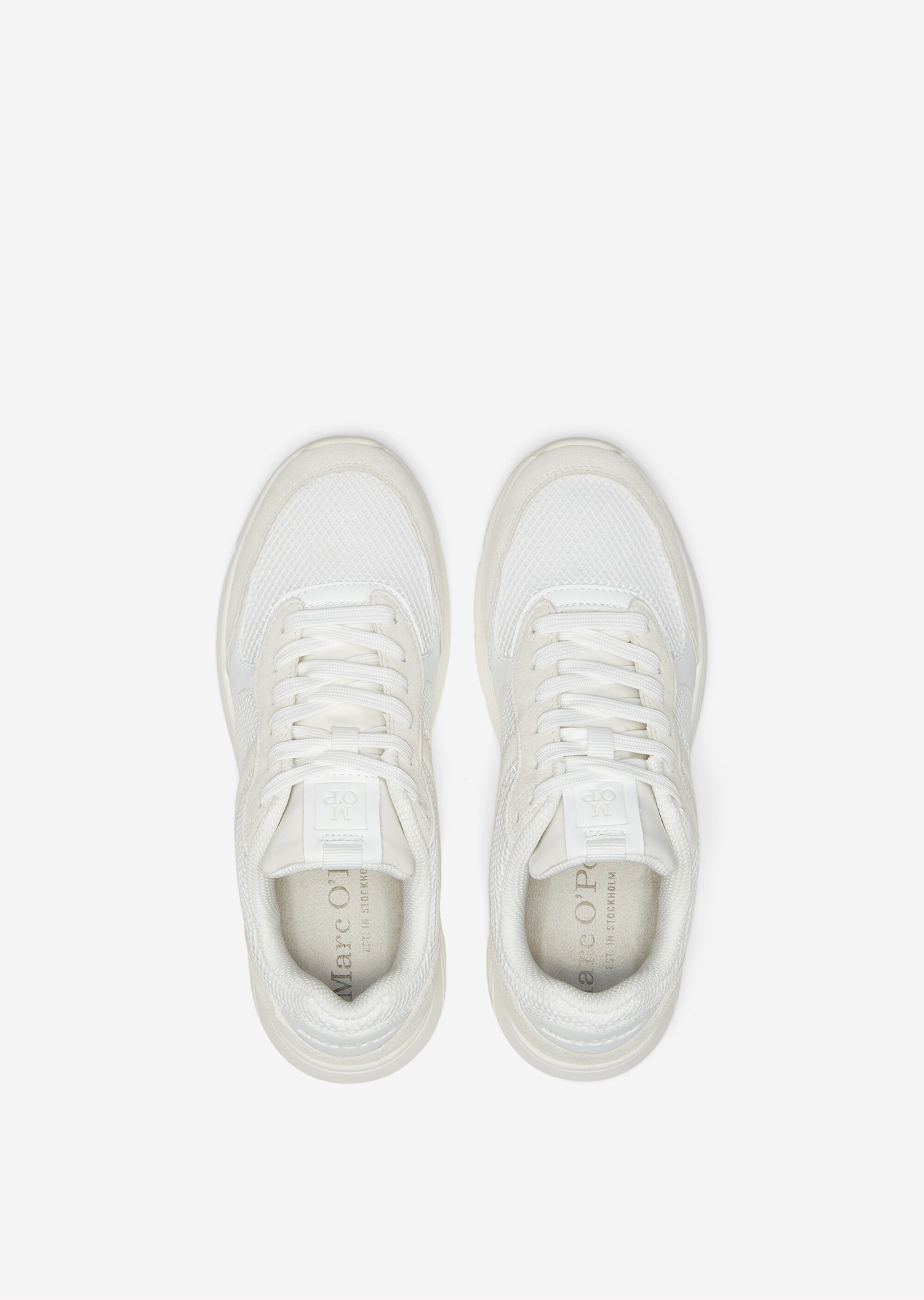Sneaker aus Veloursleder-Mix mit Mesh