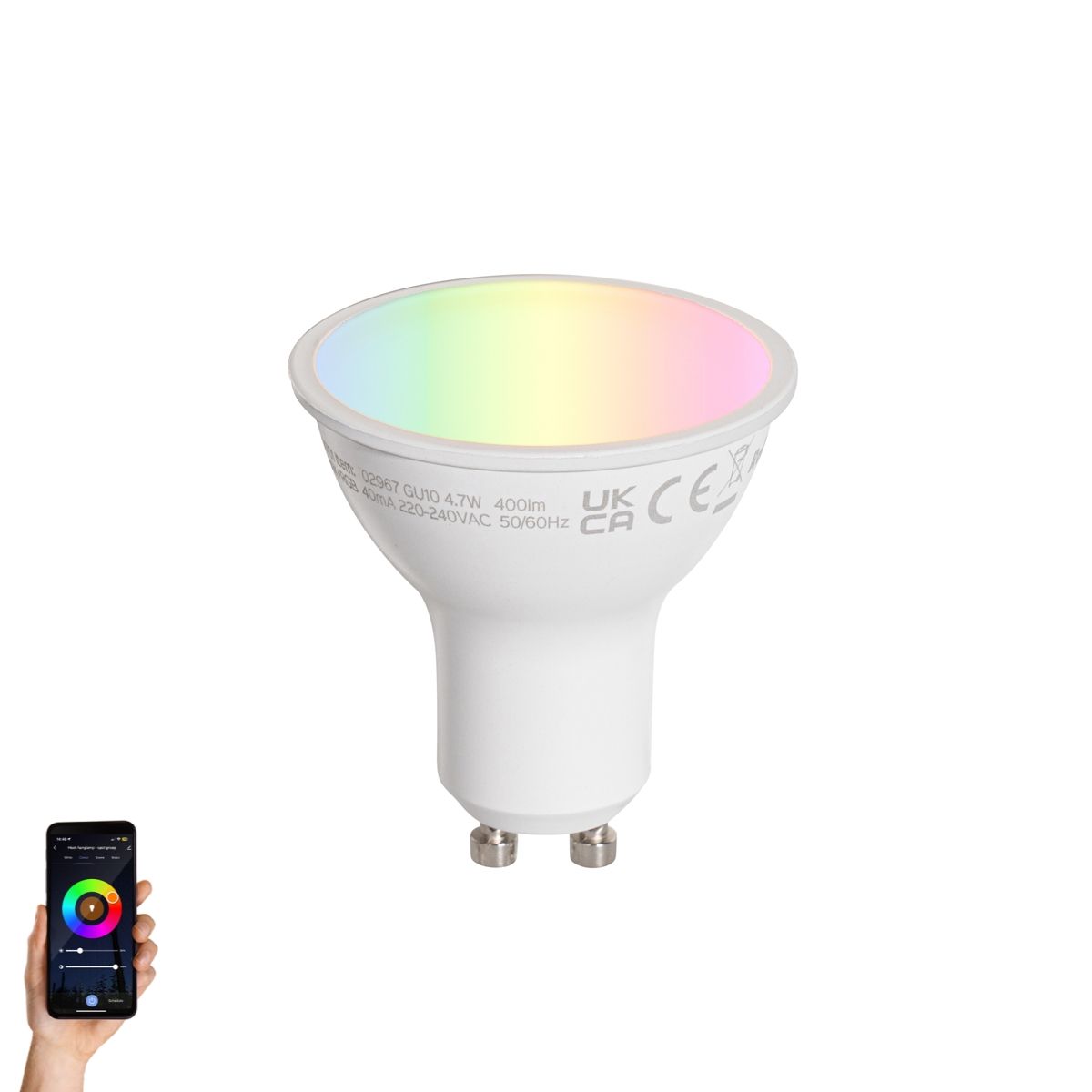 Smart GU10 50mm LED lamp helder 4.7W 400 lm 2200-4000K