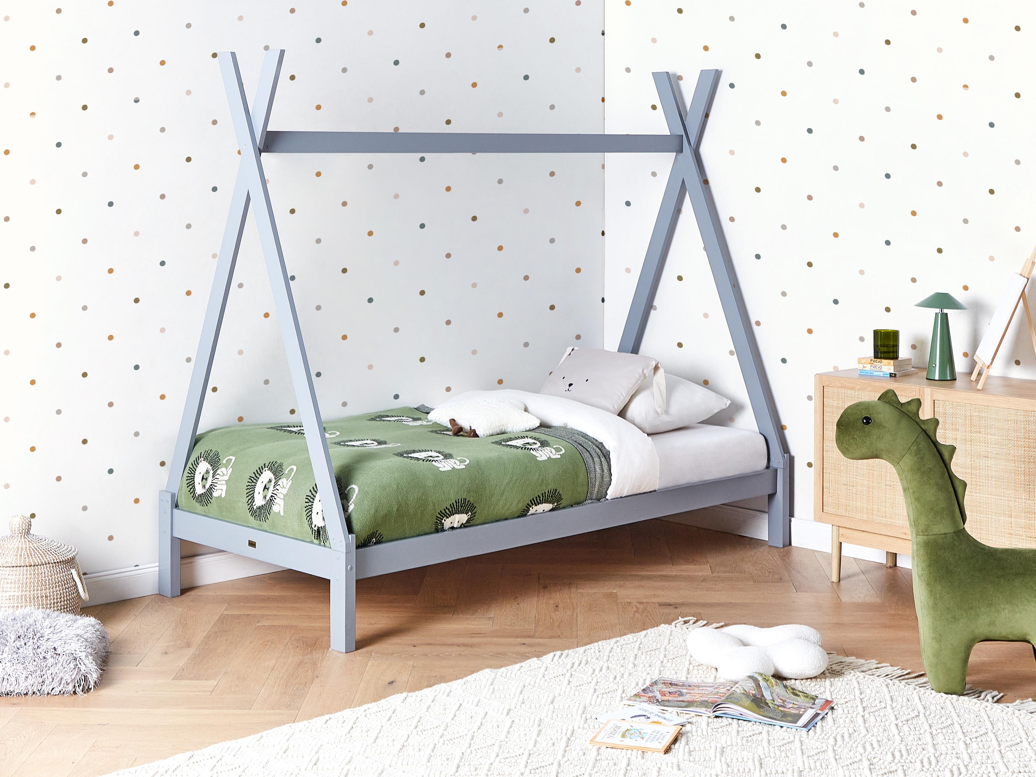Kinderbed Tent Dennenhout DEVAY 90 x 200 cm Grijs