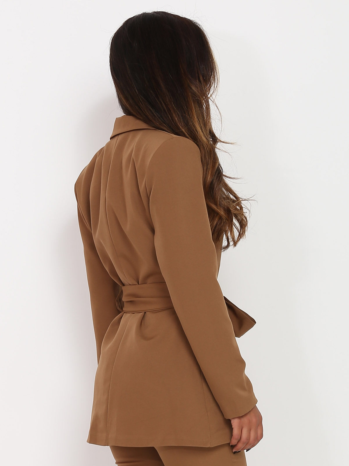 Veste blazer à nouer- Camel