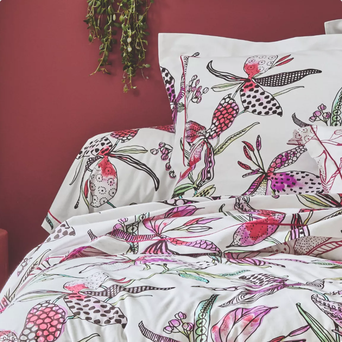 Taie de traversin coton (L200 cm) Pénélope Rose