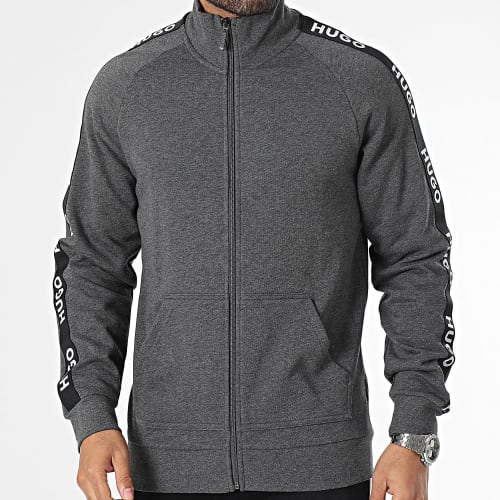 Veste Zippée A Bandes Sporty Logo 50496985 Gris Anthracite Chiné