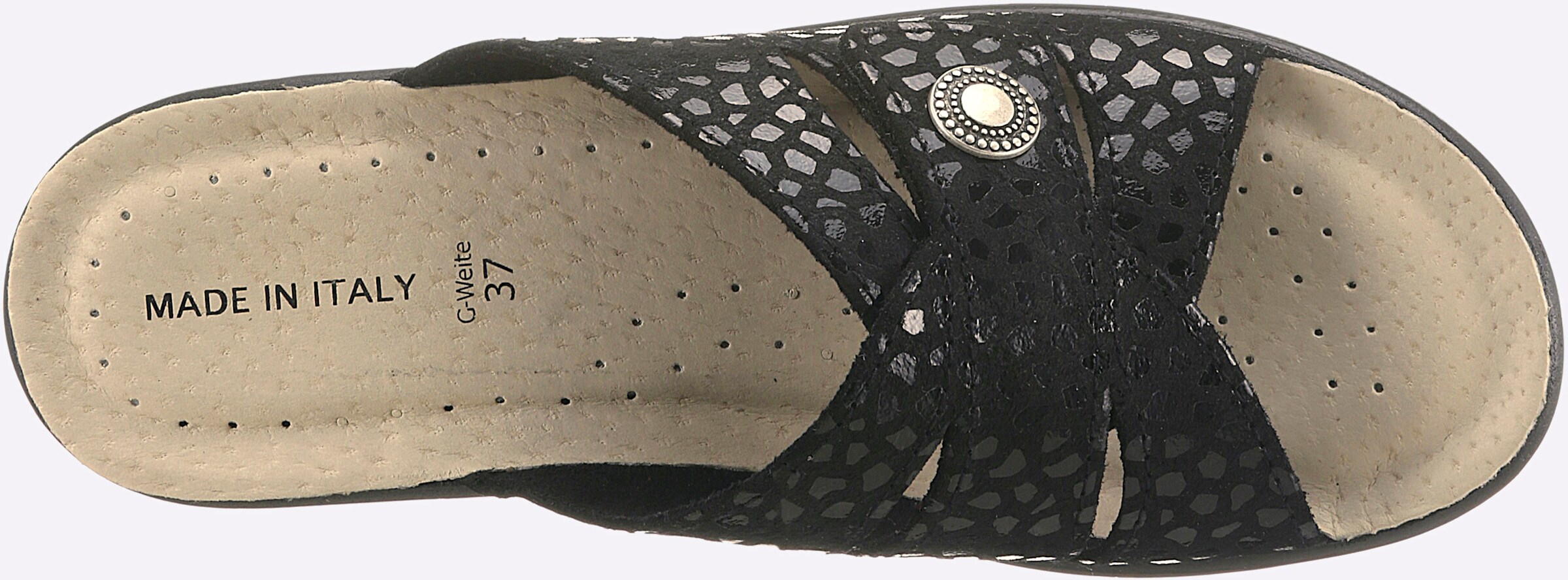 airsoft comfort+ Pantolette in schwarz-gemustert