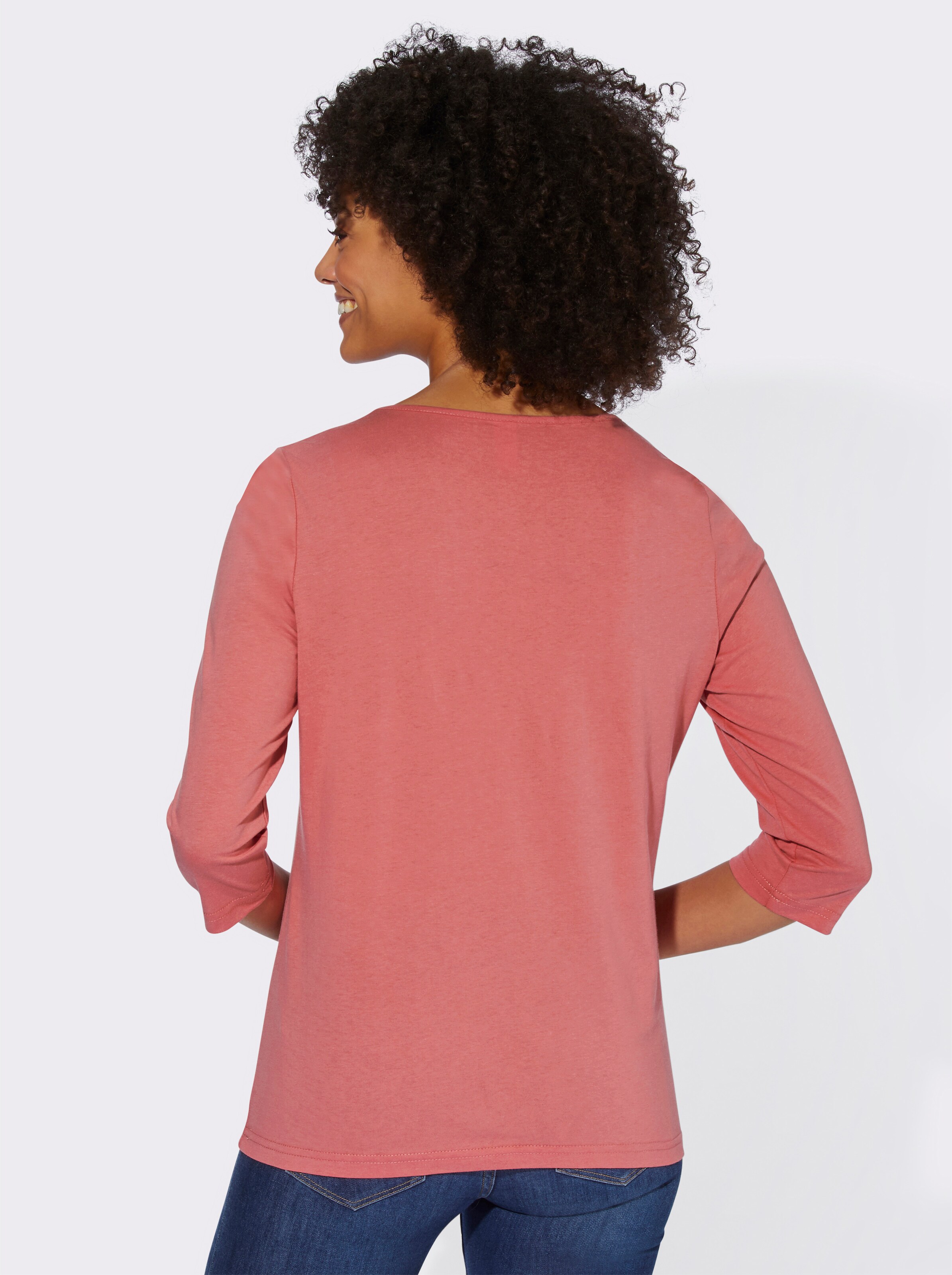 34-Arm-Shirt mit maritimem Druckmuster