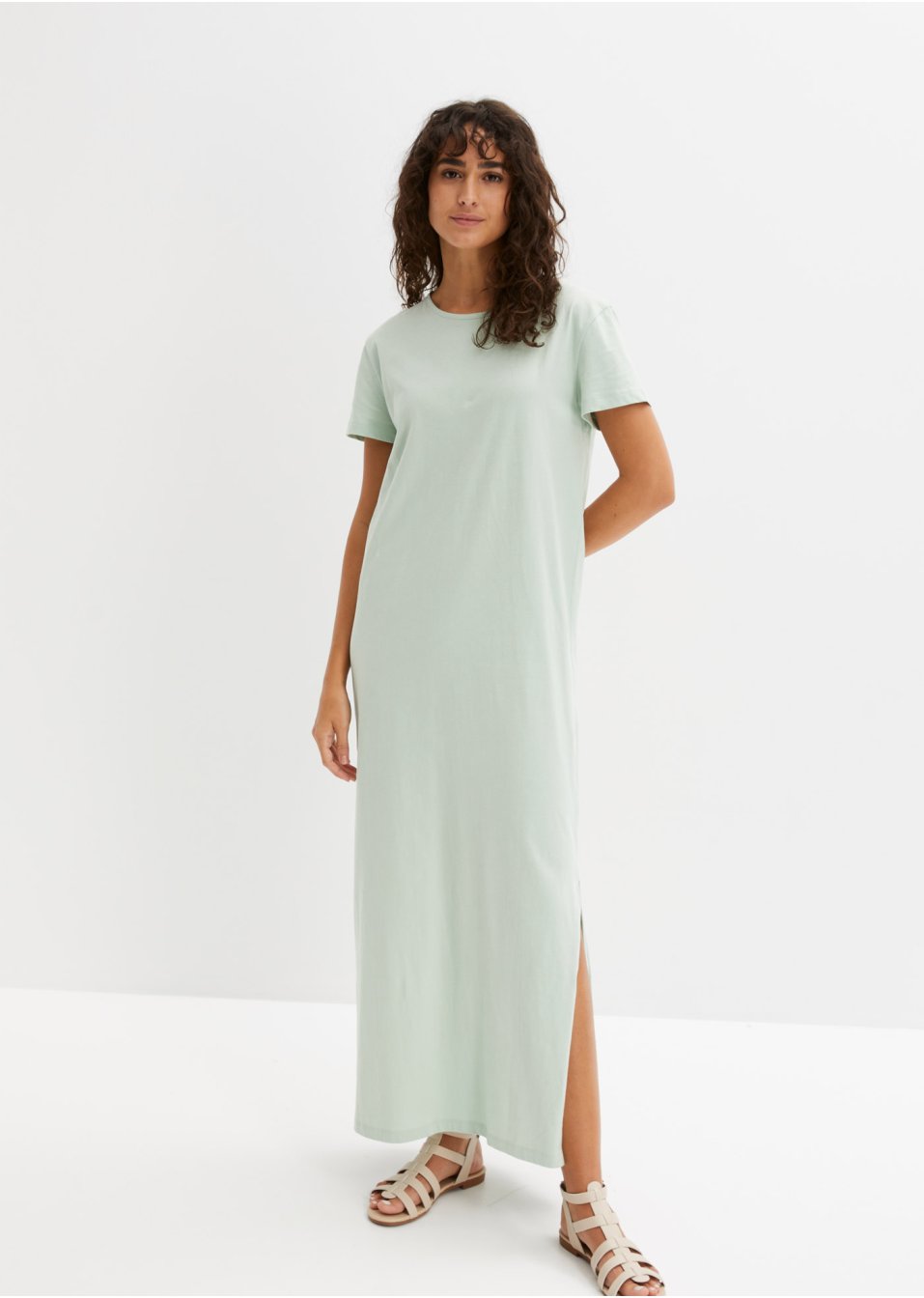 Robe longue en coton avec fente