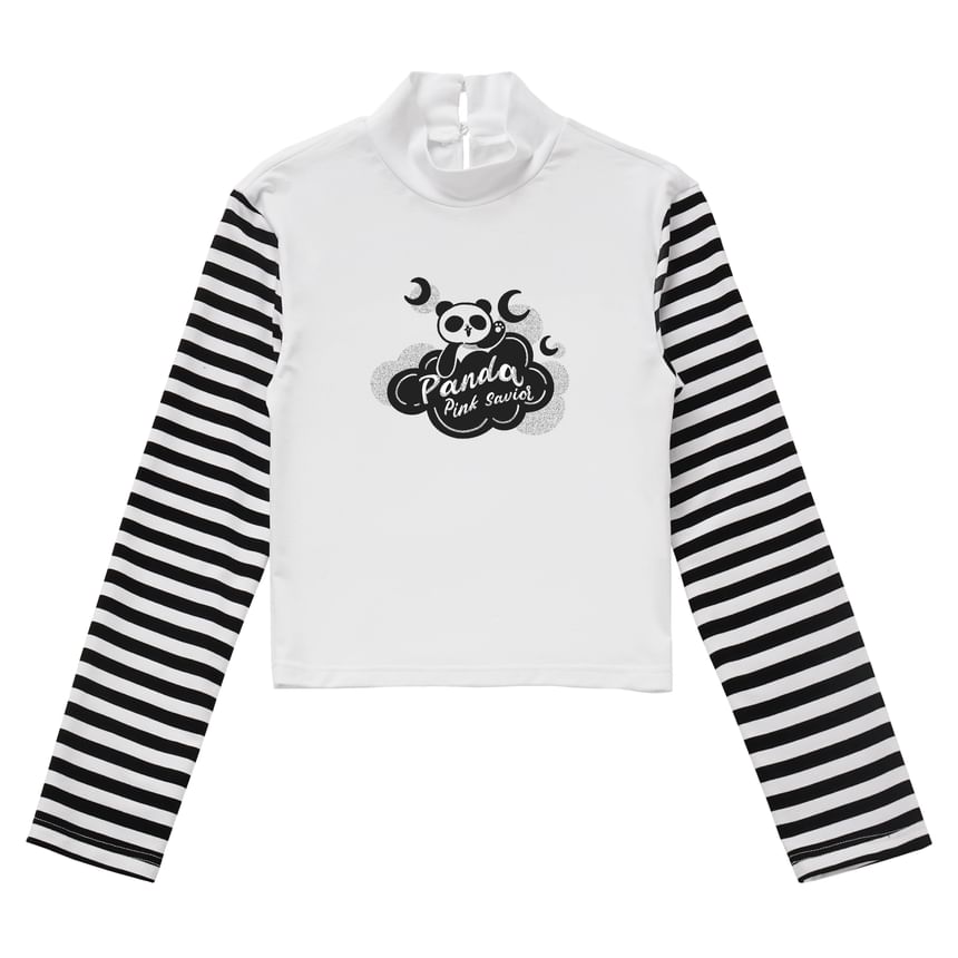 Florimi - T-shirt met lange mouwen en mockneck en raglanmouwen, kraag, geruit paneel, fleecejack met strik, elastische taille en geruite mini-A-lijn rok