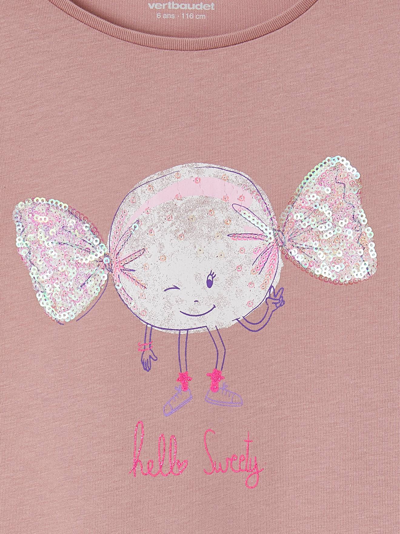Camiseta de lantejoulas, camiseta lisa verde-escura infantil com estampas.
