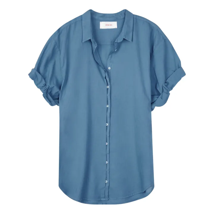 Xirena Chemise Channing Popeline de Coton | Bleu paon