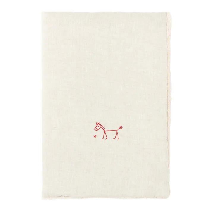 Nobodinoz - L1N0 Baby Winterdecke, 70 x 100 cm, greige (bestickt)