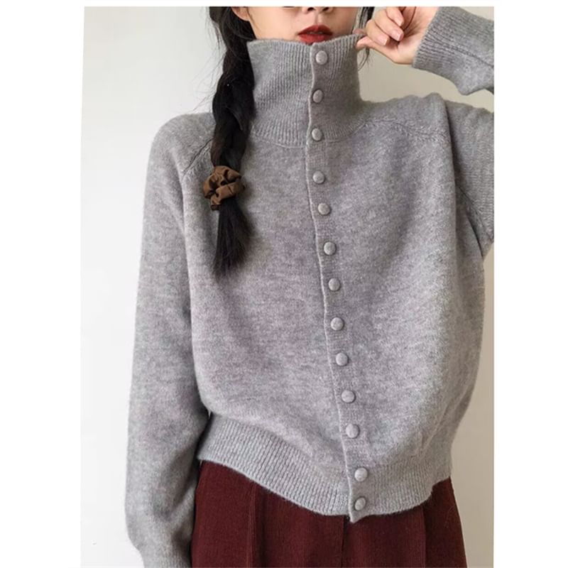 Honey River - Effen Cardigan met opstaande kraag
