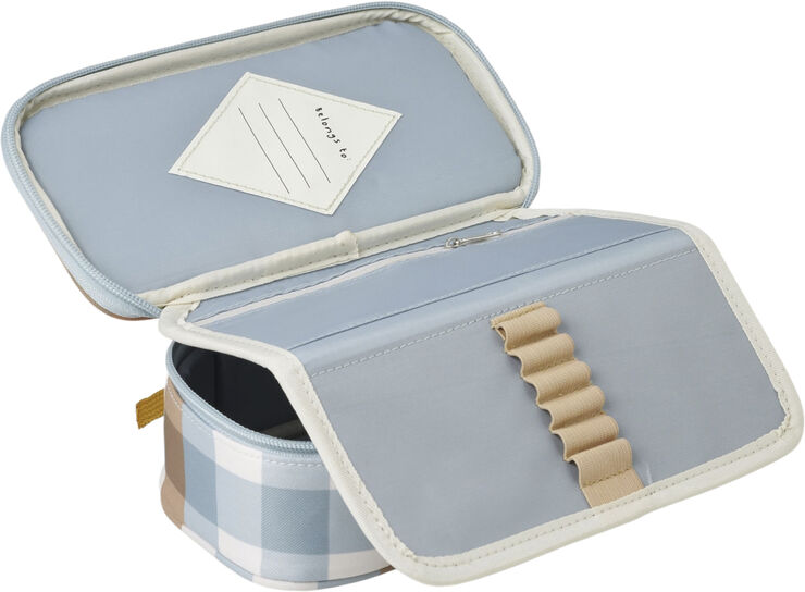 Fabelab Pencil Case - Cottage Blue Checks Multi print