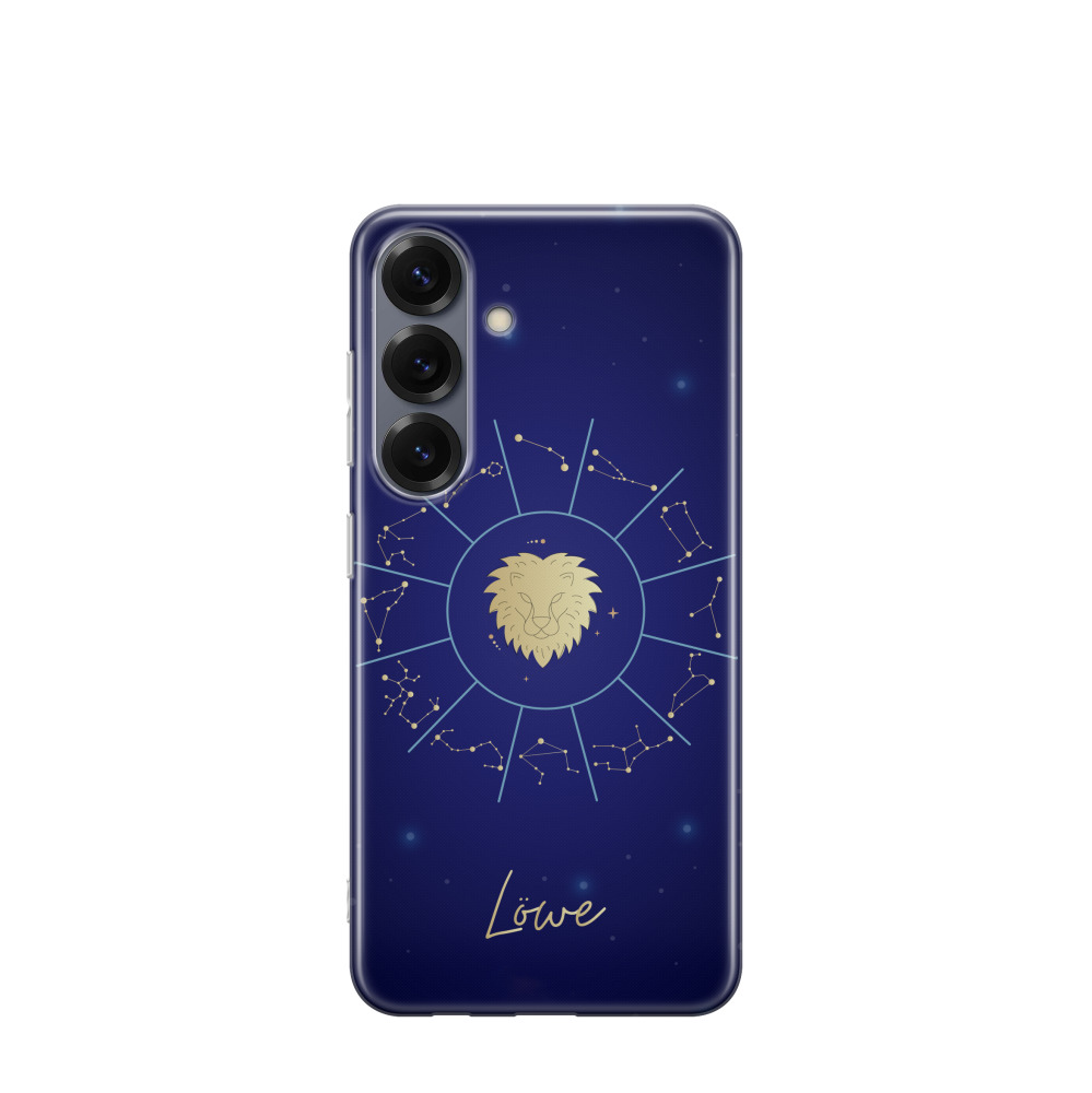 Samsung Galaxy S25 Gummi Hülle Löwe 3 - Blau